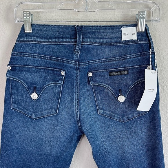 New Hudson Collin Crop Jeans Women's 27 Mid Rise Skinny Leg Distressed Chew Hem - Picture 5 of 6